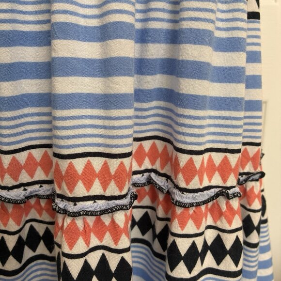 THML Santo Dress Womens Small Blue Tiered Spaghetti Straps Coastal Peasant Boho - Picture 5 of 11